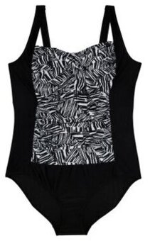 Čierno biele jednodielne plavky JANINA, v.XL/XXL