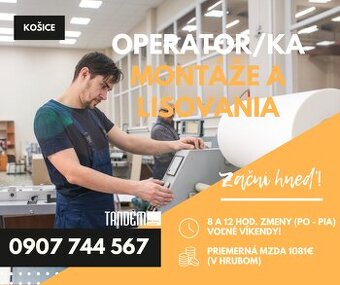 Operátor/ka výroby s nástupom ihneď