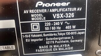 Pioneer receiver VSX 326