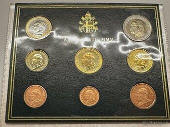 Vatikán 2005 Sada obehových mincí 1cent-2euro-Ján Pavol II