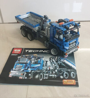 Skladačka- Nákladný voz s kontajnerom na chlp rovnake s lego - 1