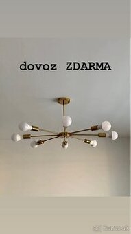 Zlatý luster na 8 žiaroviek