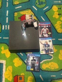 Ps4 pro 1TB + 1 kontroler + 3 hry