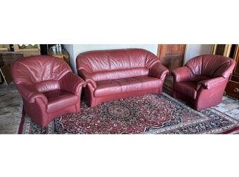 Kožená sedací souprava 3+1+1, 3127