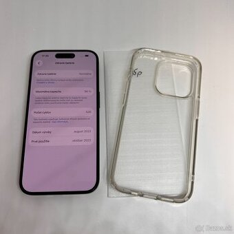 IPHONE 15 PRO BLACK TITANIUM 128GB ZÁRUKA - VEĽMI PEKNÝ STAV