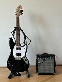 Fender Squier Bullet Mustang HH IL Black + Vybavenie Komplet - 1