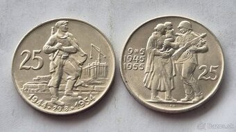 2x 25 Kčs 1954, 1955, Československo
