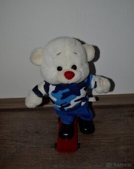 Macko na skateboarde