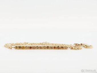 Náramok z 14ct zlata zdobený 15ks prírodnými Fancy diamantmi