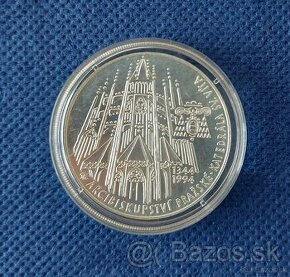 Strieborná pamätná minca 200Kč, 1994 Arcibiskupstvo pražské