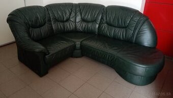 Kožená rohová sedacia súprava - TOP STAV, PRAVÁ KOŽA
