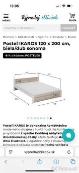 Posteľ 120x200 s šuflikom