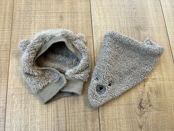 Zimný set pre bábätko (čiapka s uškami + nákrčník) – Topomin