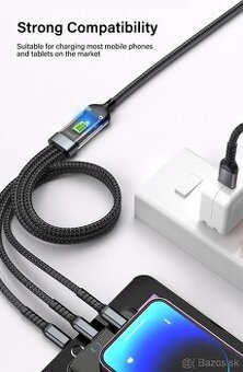 USB kábel s tromi koncami 100W