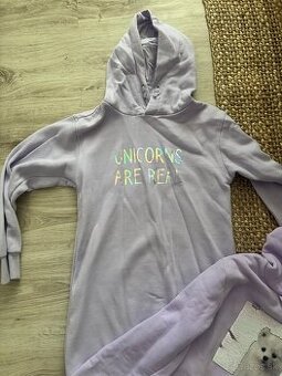 Dievčenská mikina + Mikinove šaty - veľkosť 158