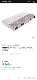 Materaso matrac 80×200×24cm pružinové.