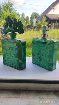 staré flakony malachitové sklo Ingrid Schlevogt