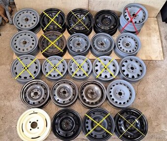 PLECH. DISKY PO 1 KUSE - ŠKODA, BMW, PEUGEOT, FORD,RENAULT,