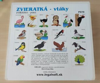 Didaktická pomôcka Zvieratká -vtáky