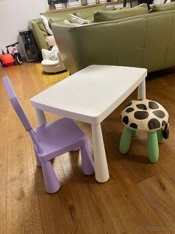 Detsky nový IKEA stolík, stolička, taburet MAMMUT - 1