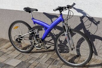 Odpružený horský bicykel modry