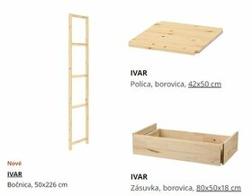 IKEA - Ivar regál + šuflíky