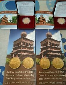 UNESCO Drevené chrámy - zlatá zberateľská minca