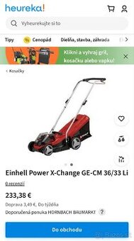 Predám baterkovu kosačku Einhell raz použitu