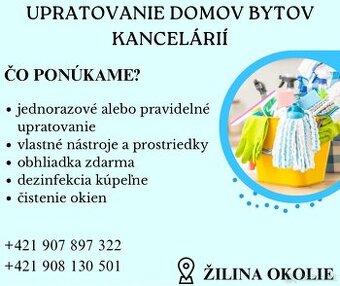 Upratovanie domov, bytov, chát, kancelarií
