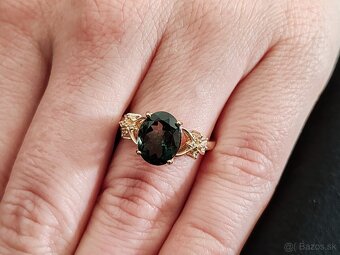 Prsteň zo 14ct žltého zlata s 2,64ct Turmalínom a Zafírmi