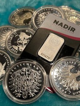 Investicne striebro medaily Ag 999 20g proof antique silver