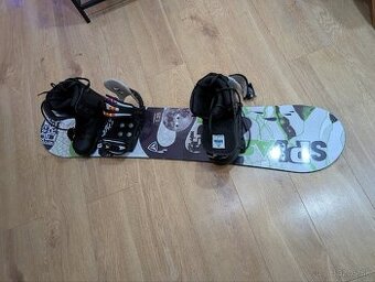 Snowboard Set 125cm (doska, viazanie, topánky) stav nového