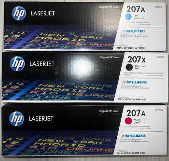 Originálne HP tonery 207 – Black + Cyan + Magenta