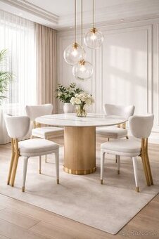 Okrúhly glamour stôl 120 cm, ryhlovany