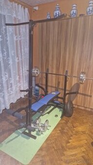 Lavička na cvičenie s kladkou + závažia