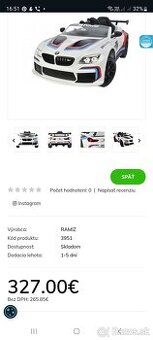 Predam elektricke auticko BMW