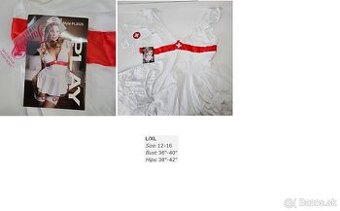 PLAY Fantasy Lingerie Bedside Nurse Sexy Costume 3-Piece