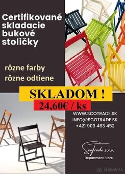 FaNTaSTicKé Certifikované Drevené Skladacie Bukové Stoličky