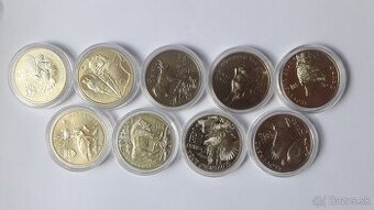 5€/5 euro mince Fauna a Flóra KOMPLETNA SADA 9ks.