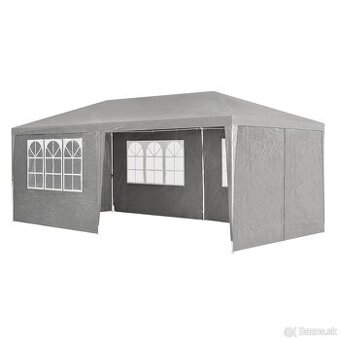 Párty stan 3 x 6 m modrý sivý biely červený