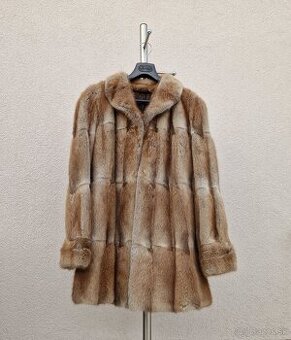 Dámský Vintage kožich norek L 44-46 délka 80 cm
