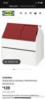 Domček nový IKEA VITBJOERN, skrinka na hračky