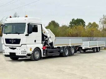 MAN TGX 26.440, pohon 6x2, valník s hydraulickou rukou