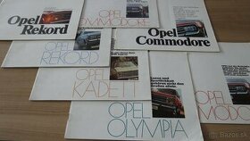 Prospekty Opel Vauxhall GM 60.-90. léta. - 1