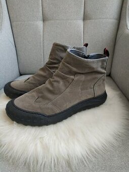 Štýlové casual semišové šedé pánske topánky STAMO - 43