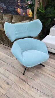 Dizajnove bledomodre otocne kreslo