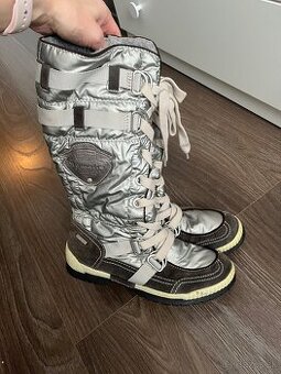 Tammaris damske vysoke zateplene cizmy snehule 39 strieborne - 1