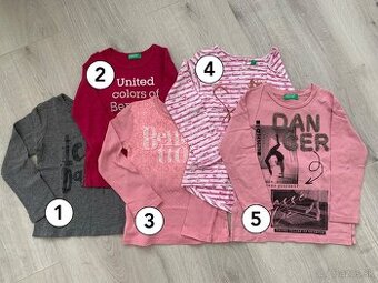 Detské tričká s dlhým rukávom zn. Benetton veľ. 110