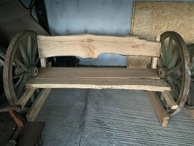 Predám jedinečné drevené lavice a stôl