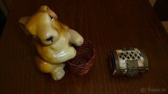 držiak ceruziek - keramický zajac;šperkovnica-šperkovnička